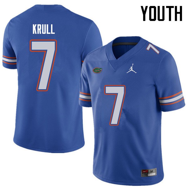Jordan Brand Youth #7 Lucas Krull Florida Gators College Football Jersey Royal